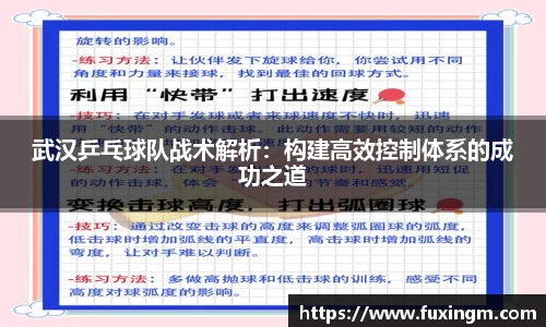 武汉乒乓球队战术解析：构建高效控制体系的成功之道
